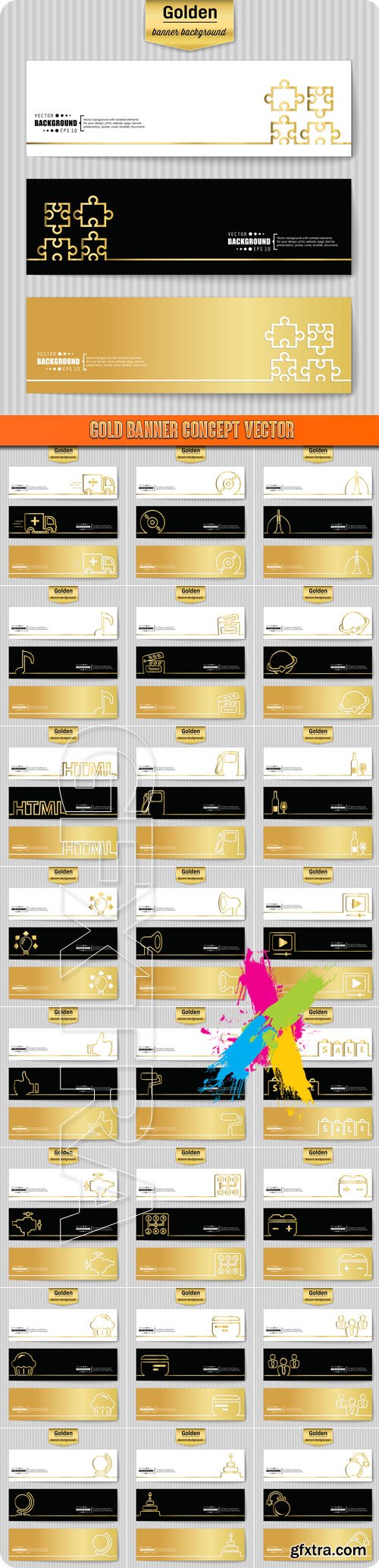 Gold banner concept vector