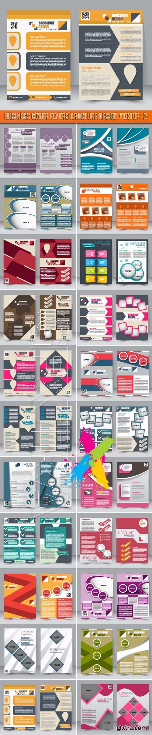 Business cover flyers brochure design vector 12