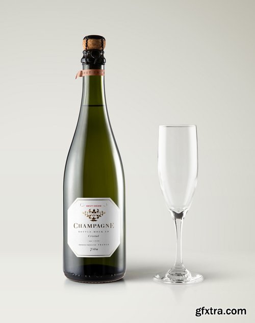 Psd Champagne Bottle Mockup