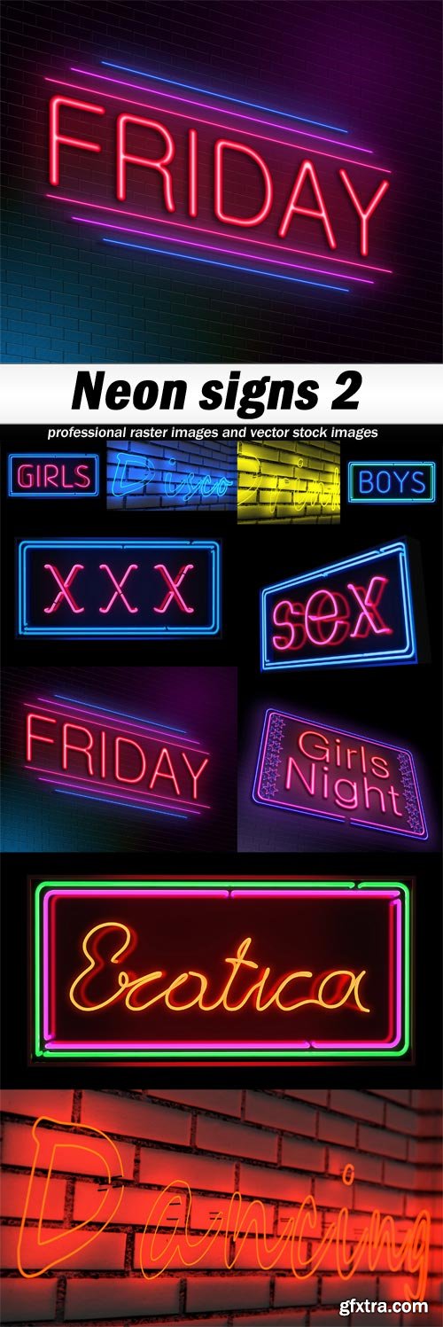 Neon signs 2-10xJPEGs