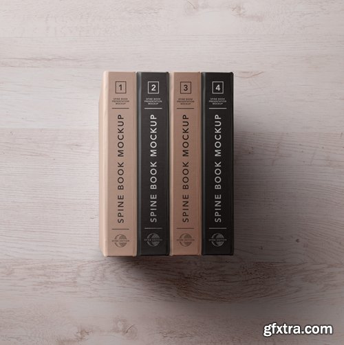 Psd Hardback Book Spine Mockup