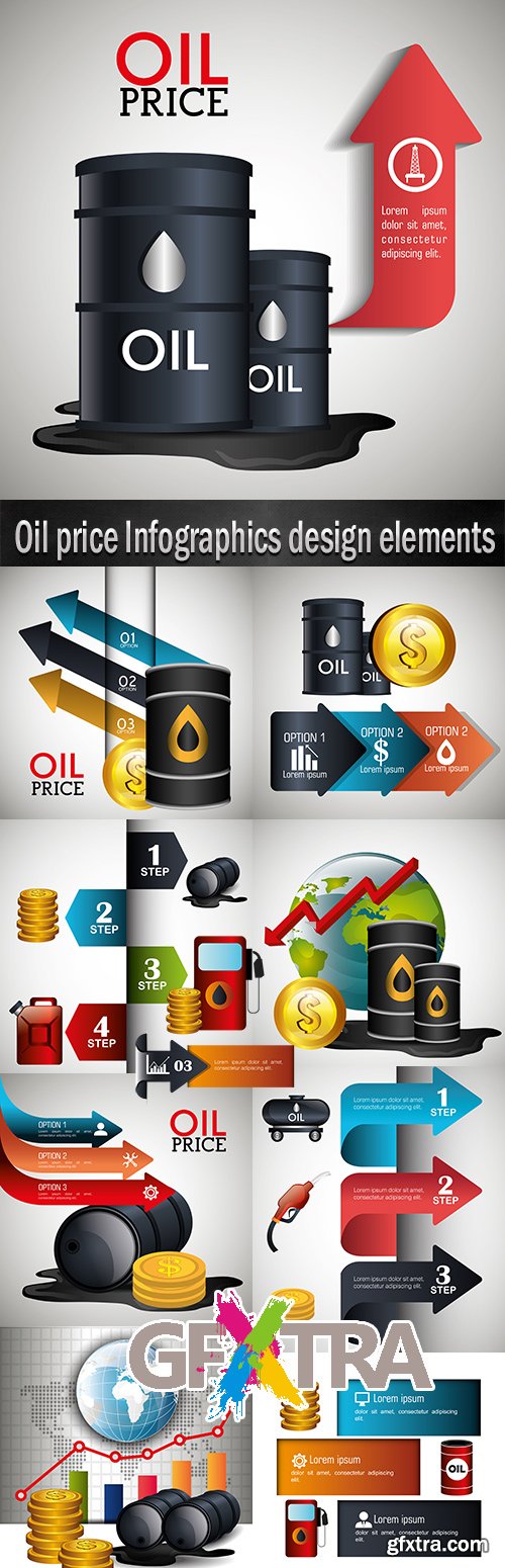 Oil price Infographics design elements