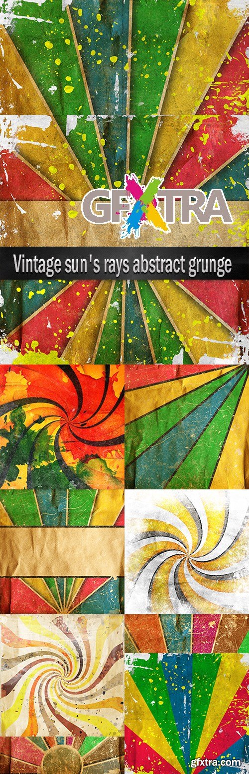 Vintage sun\'s rays abstract grunge