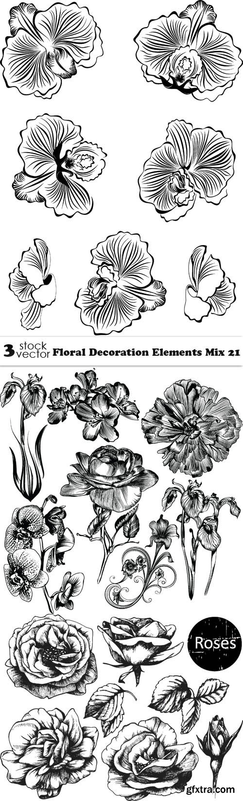 Vectors - Floral Decoration Elements Mix 21