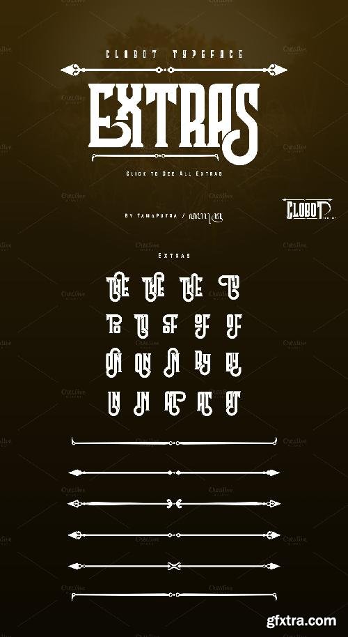 CreativeMarket Clobot Typeface + Extras 636147