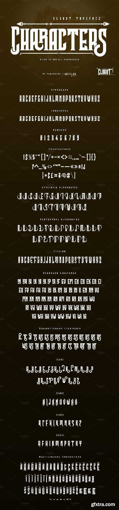 CreativeMarket Clobot Typeface + Extras 636147