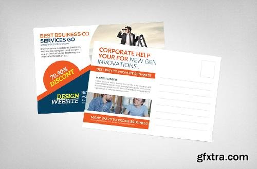 CreativeMarket Corporate Business Postcard Template 632016