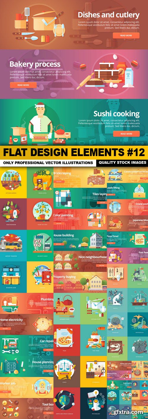 Flat Design Elements #12 - 20 Vector