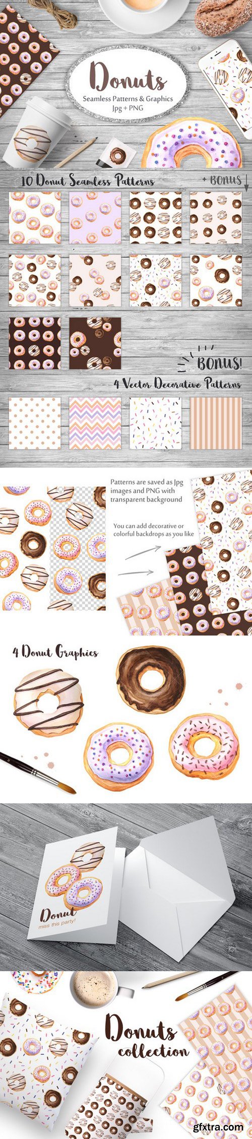 CM - Watercolor Donuts Patterns&Graphics 650765