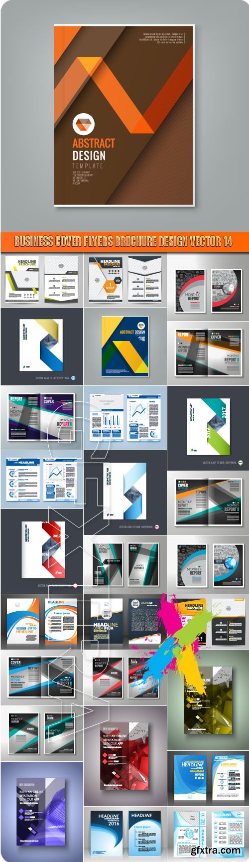 Business cover flyers brochure design vector 14