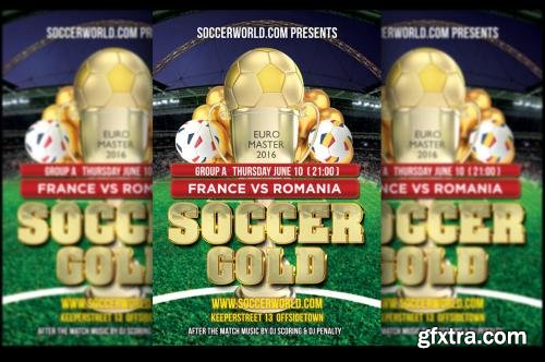 CreativeMarket Soccer Gold France Eurocup 2016 557690