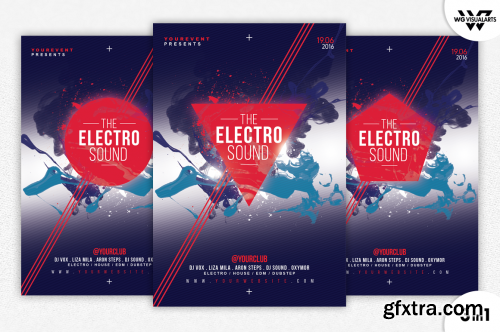 CreativeMarket ELECTRO SOUND Flyer Template 606350