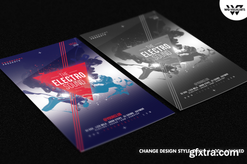 CreativeMarket ELECTRO SOUND Flyer Template 606350