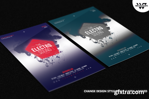 CreativeMarket ELECTRO SOUND Flyer Template 606350