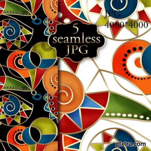 CreativeMarket Seamless Abstract ethnic ornament. 608232