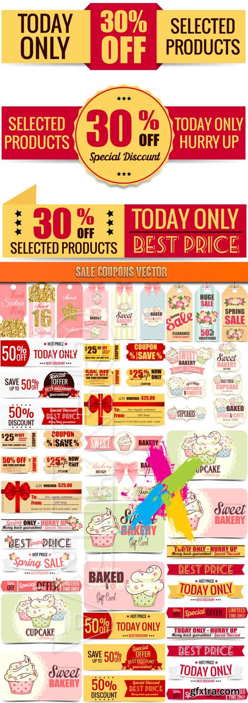 Sale Coupons vector