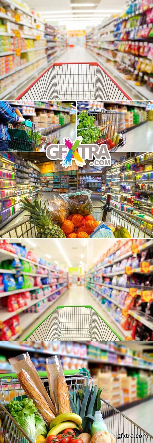 Stock Photo - Shopping Cart in Supermarket