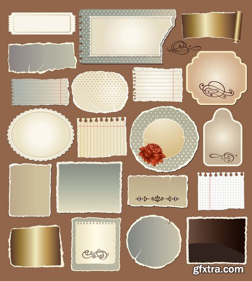 digital scrapbooking kit aged paper 10X EPS