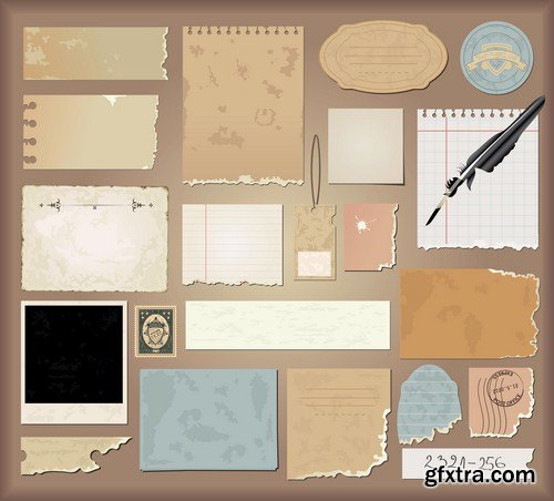 digital scrapbooking kit aged paper 10X EPS