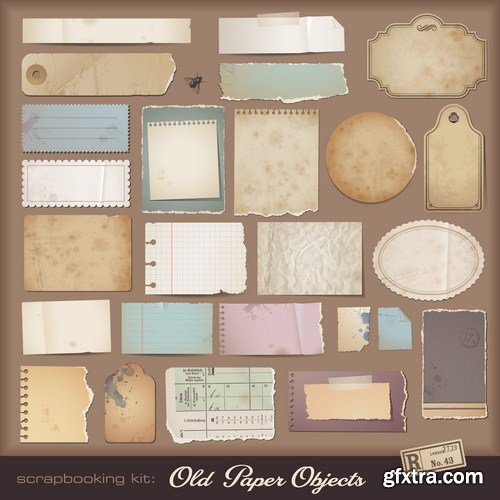 digital scrapbooking kit aged paper 10X EPS