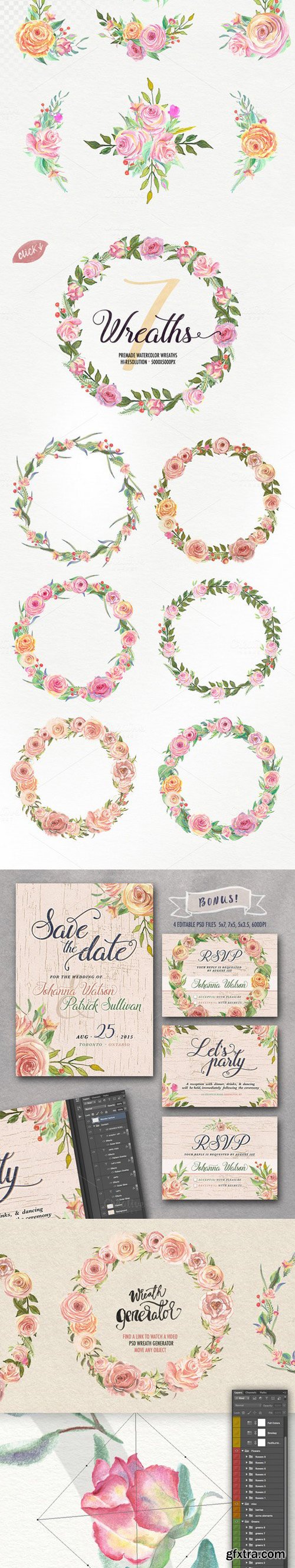 CM - Watercolor flower DIY Pack2 339353