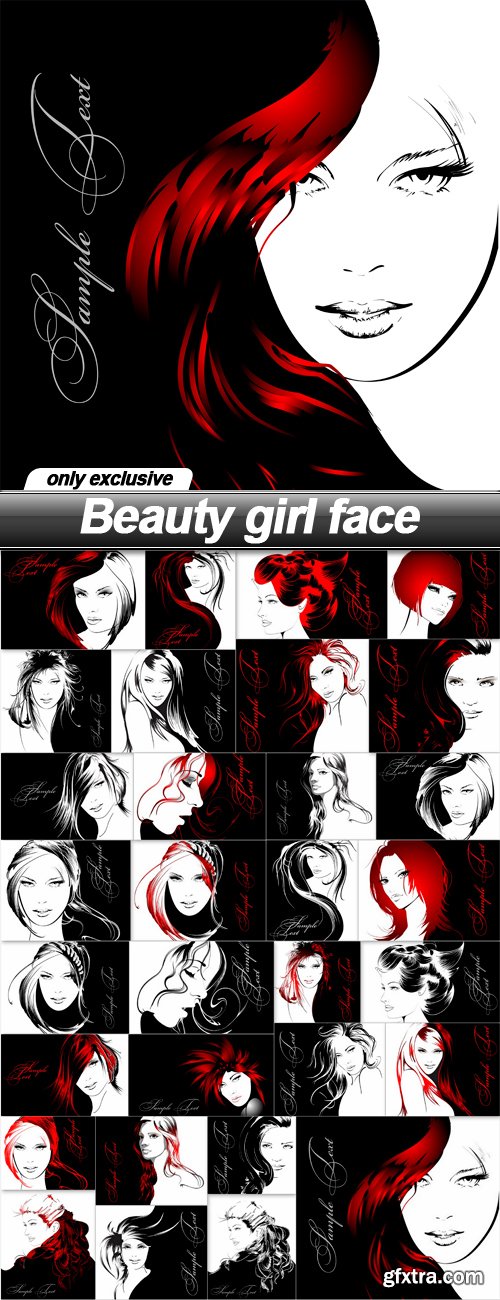 Beauty girl face - 31 EPS