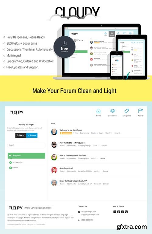 Cloudy - Responsive Vanilla Forums - CM 603931