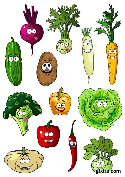 Cartoon vegetables-5xEPS