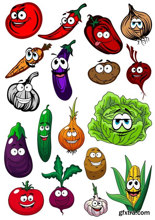 Cartoon vegetables-5xEPS