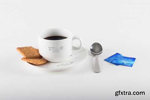 Coffee Cup with Cookies Mockup 02