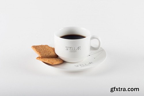 Coffee Cup with Cookies Mockup 03