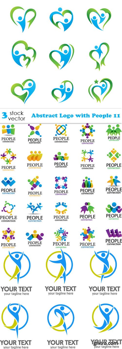 Vectors - Abstract Logo with People 11