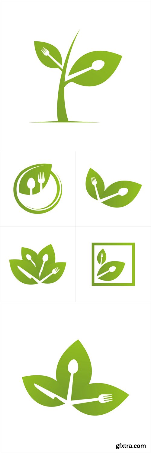 Vector Set - Leaf Restaurant Logos