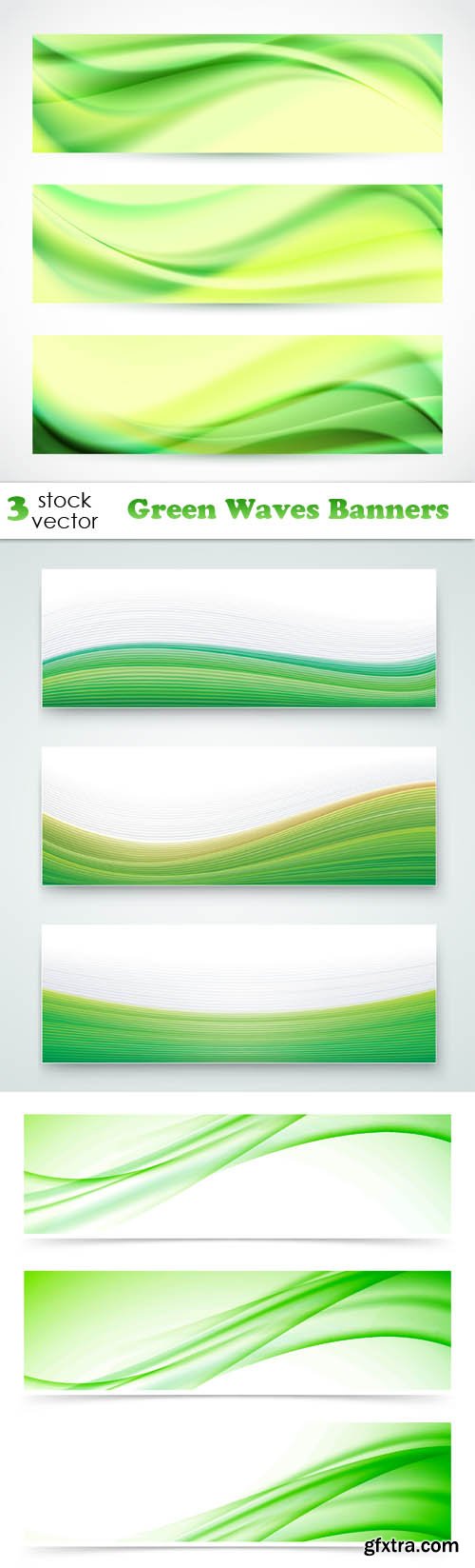 Vectors - Green Waves Banners