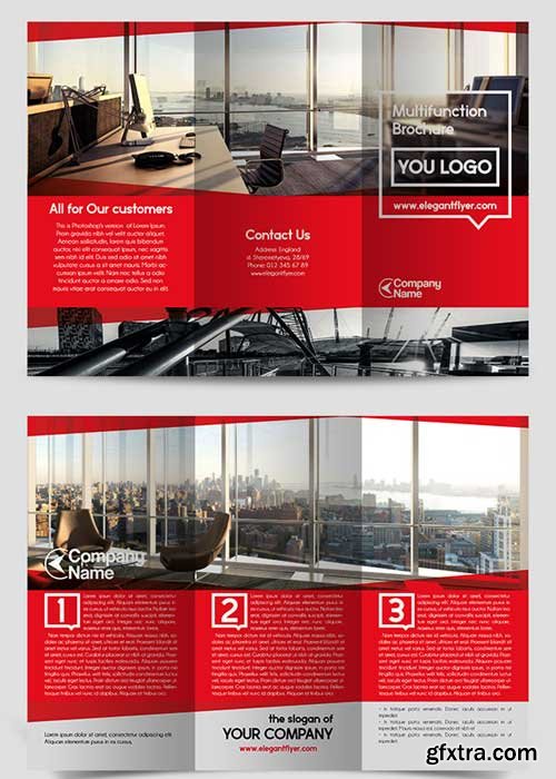 Multifunction Tri-Fold Brochure PSD Template