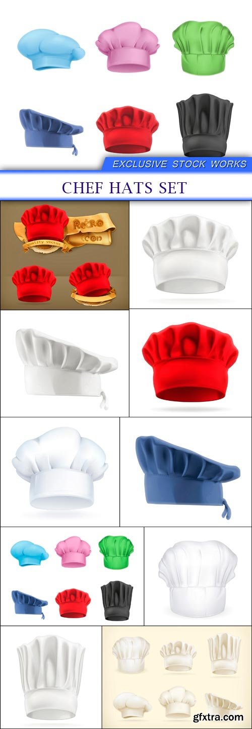 Chef hats set 10X EPS