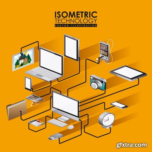 Isometric Design Elements - 100x EPS