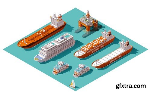 Isometric Design Elements - 100x EPS