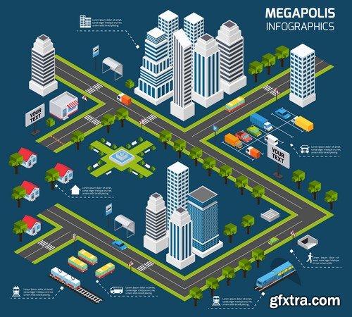 Isometric Design Elements - 100x EPS