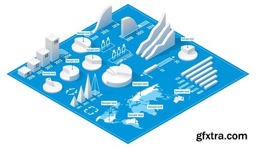 Isometric Design Elements - 100x EPS