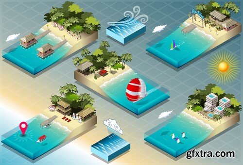 Isometric Design Elements - 100x EPS