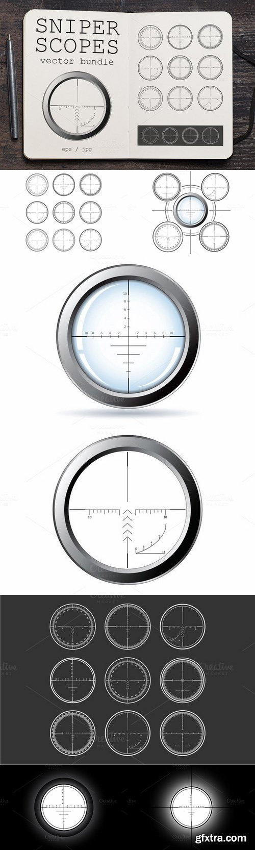 CM - Sniper Scopes Vector Set #1 651267