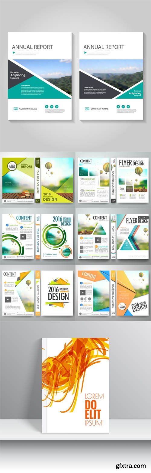 Vector set - Flyers design template brochure, annual report, poster, magazine 2