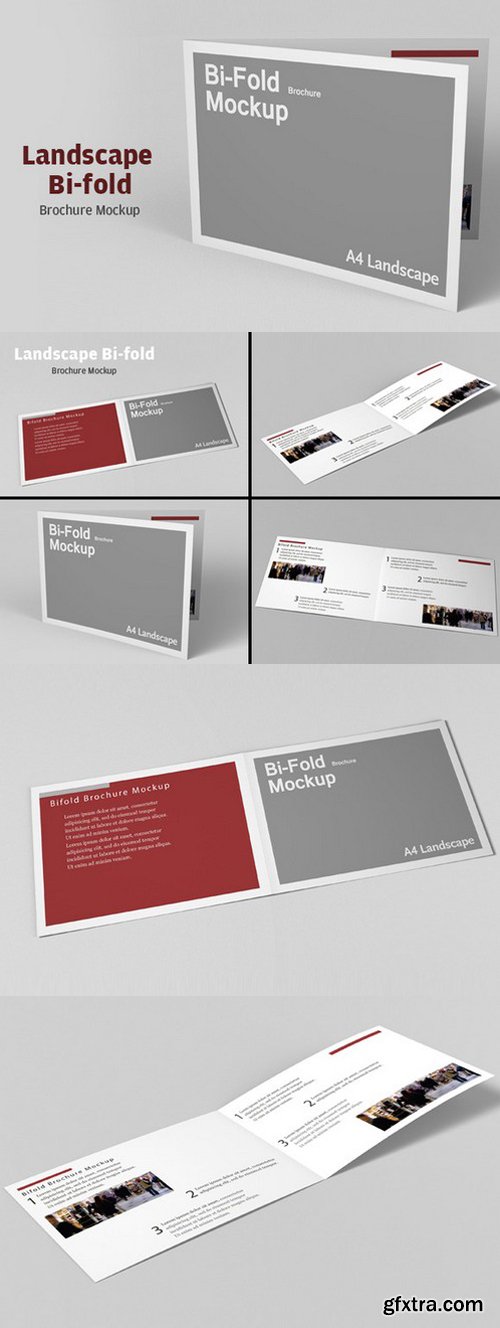 CM - Landscape Bi-fold Brochure Mockup 652206