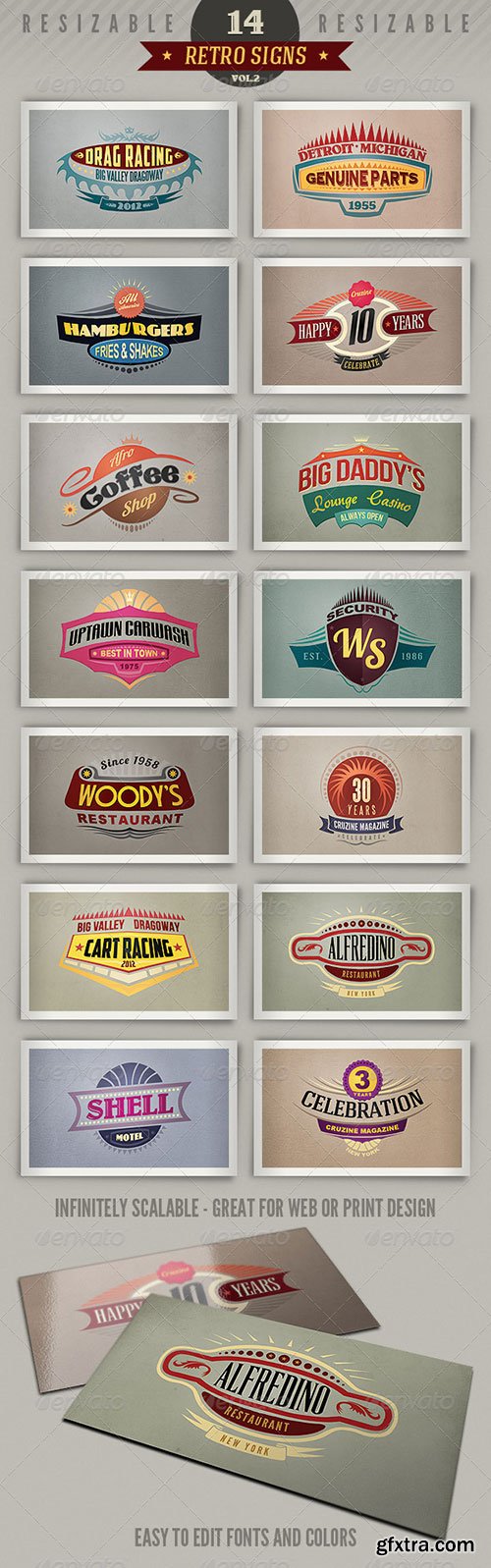 GraphicRiver - 14 Retro Signs or Banners Vol.2 2435472