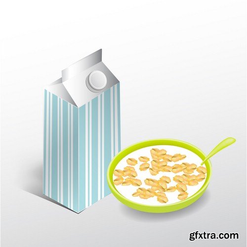 Cereals and milk-5xEPS