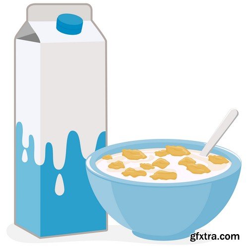 Cereals and milk-5xEPS