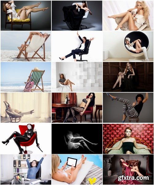 Collection girl woman in an armchair on a chair 25 HQ Jpeg