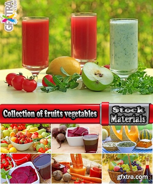 Collection of fruits vegetables set group beet sprouts pumpkin juice tomato 25 HQ Jpeg