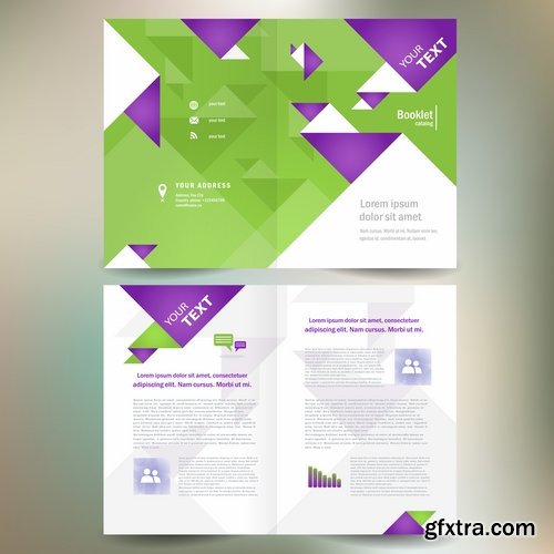 Collection of vector image flyer banner brochure business card 22-25 Eps